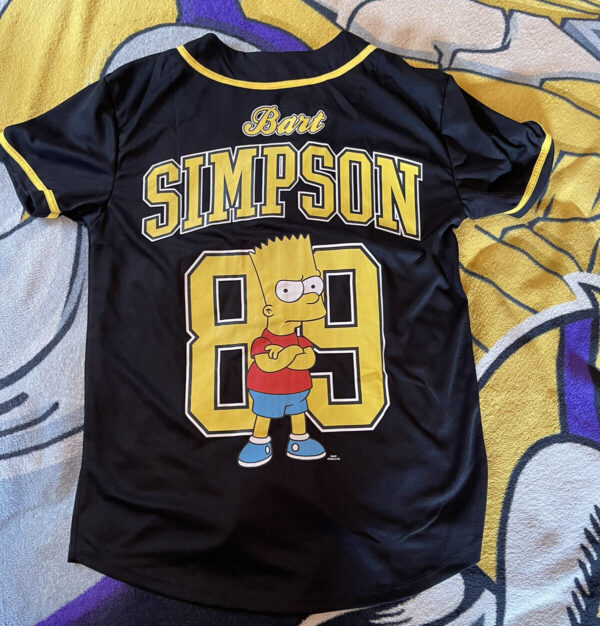 The Simpsons Black Gold Bart Simpson 89 Baseball Jersey Shirt Eat My Shorts Sm. 19