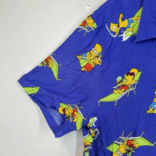 The Simpsons Button Up Hawaiian Shirt Sz M Purple Bart Milhouse Surfing Vtg 20 The Simpsons Button Up Hawaiian Shirt Sz M Purple Bart Milhouse Surfing Vtg 20