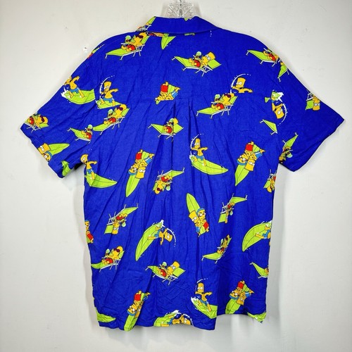 The Simpsons Button Up Hawaiian Shirt Sz M Purple Bart Milhouse Surfing Vtg 24 The Simpsons Button Up Hawaiian Shirt Sz M Purple Bart Milhouse Surfing Vtg 24
