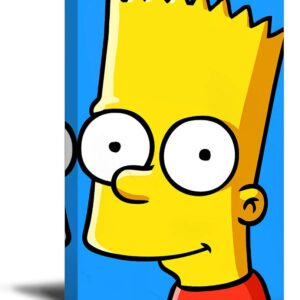 The Simpsons Canvas Prints Wall Art 24 x 36 Framed Wall Art Anime Cartoon Bart Simpson Dorm Wall Decor for Boy Girls Room Decor Stretched 1