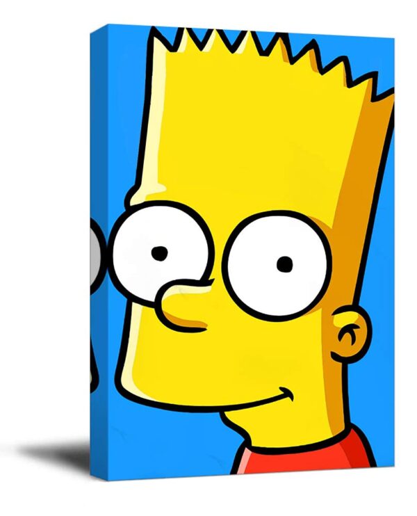 The Simpsons Canvas Prints Wall Art 24 x 36 Framed Wall Art Anime Cartoon Bart Simpson Dorm Wall Decor for Boy Girls Room Decor Stretched 1
