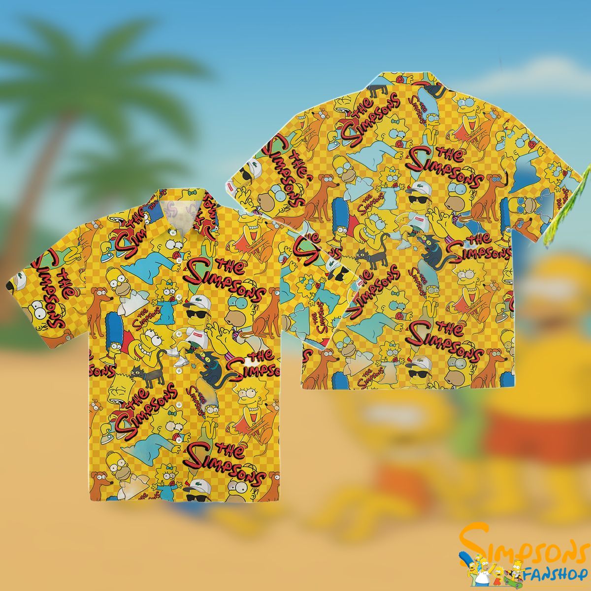 Vintage Simpsons Hawaiian Shirt Family Cartoon Design For Summer Vacations The Simpsons Family Hawaiian Shirt T shirts Low Price