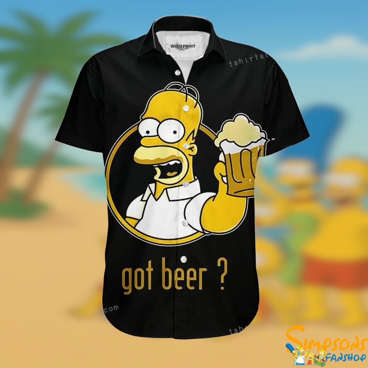 Funny Simpsons Beer Hawaiian Shirt for Bartenders and Fans of Cartoon Comedy The Simpsons Got Beer Hawaiian Shirt T shirts Low Price