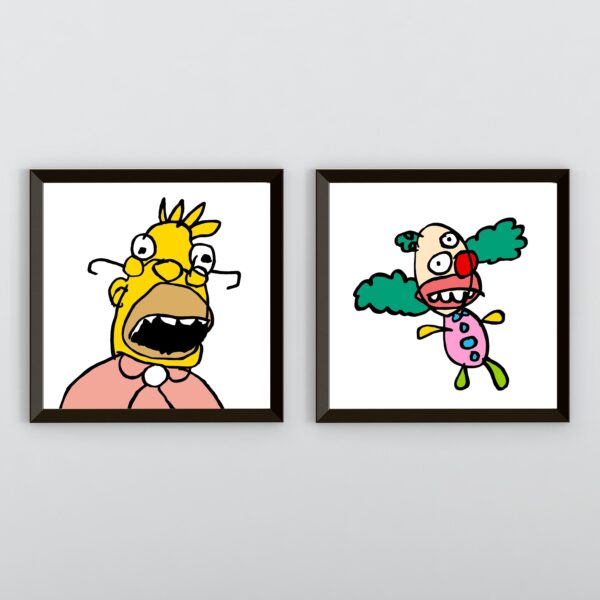 The Simpsons Grandpa Simpson Krusty The Clown Digital Art Print Instant Download Printable Home Decor Digital Poster Wall Art Gift 1
