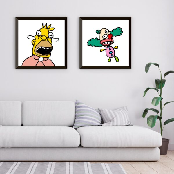 The Simpsons Grandpa Simpson Krusty The Clown Digital Art Print Instant Download Printable Home Decor Digital Poster Wall Art Gift 2