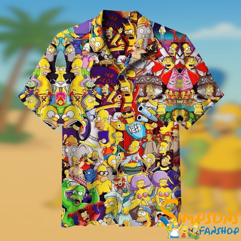 Vintage Simpsons Hawaiian Shirt for Summer Beach Parties and Tropical Vacations The Simpsons Hawaiian Shirt Summer Outfit Beach