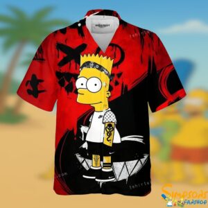 The Simpsons Red Black Hawaiian Shirt T shirts Low Price