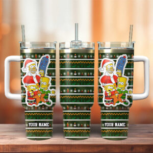 The Simpsons TV Series Christmas Custom Stanley Cup 40 oz Tumbler With Handle