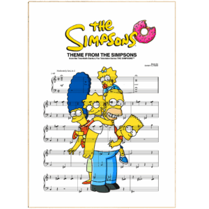 The Simpsons Theme Song Print Sheet Music Wall Art 1