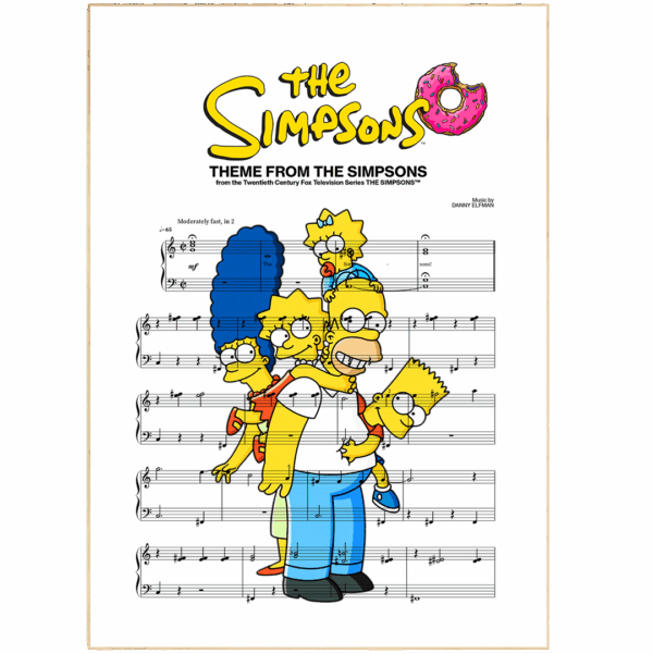 The Simpsons Theme Song Print Sheet Music Wall Art 1