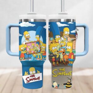 The Simpsons Tumbler 40Oz Homer Simpson Insulated Tumbler Cartoon Movie Cup Stainless Tumbler Family Coffee Tumbler Gift For Fan