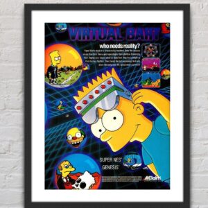 The Simpsons Virtual Bart SNES Genesis Glossy Promo Ad Poster Unframed G1110 1