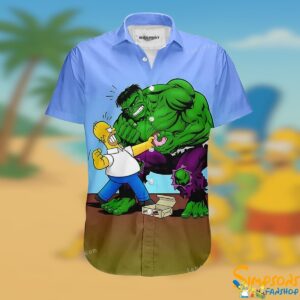 The Simpsons Vs Hulk Hawaiian Shirt T shirts Low Price