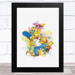 The Simpsons Watercolor Splatter The Simpsons Family Kids Wall Art Print 1