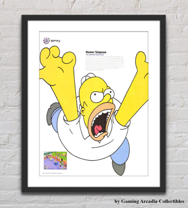 The Simpsons Wrestling Homer Simpson PS1 Glossy Promo Ad Poster Unframed G4436 1