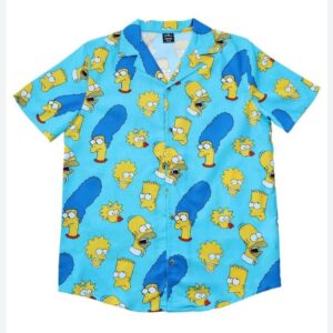the simpsons Cakeworthy Button Up Shirt Small Blue Mens 1